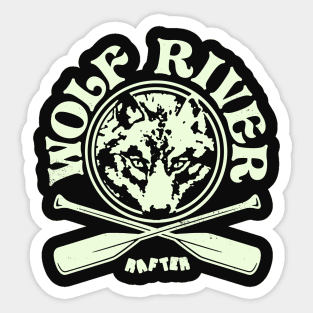 Retro Vintage Wolf River Rafting Sticker